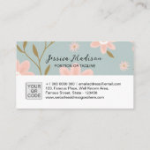 Elegante florale Visitenkarte mit QR Code | DP7 (Rückseite)