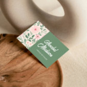 Elegante florale Visitenkarte mit QR Code | DP7