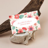 Elegante florale Visitenkarte mit QR Code | DP7