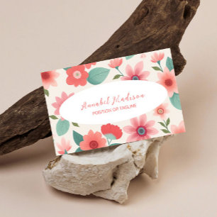 Elegante florale Visitenkarte mit QR Code   DP7