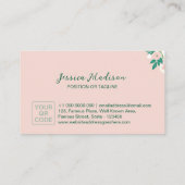 Elegante florale Visitenkarte mit QR Code | DP7 (Rückseite)