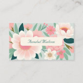 Elegante florale Visitenkarte mit QR Code | DP7 (Vorderseite)