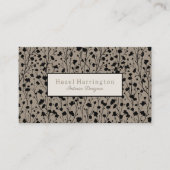 Elegante florale Visitenkarte Modernes Schwarzes B (Vorderseite)