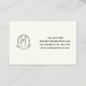 Elegante florale Visitenkarten Visitenkarte (Rückseite)