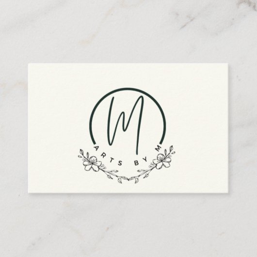 Elegante florale Visitenkarten Visitenkarte (Vorderseite)