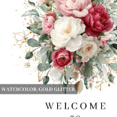 Elegante florale Vorlage für ein Willkommensschild Poster