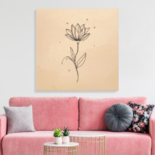 Elegante Florale Wandkunst Moderner Botanischer Leinwanddruck