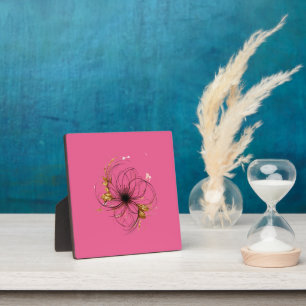 Elegante Florale Wasserfarben-Kunst Fotoplatte