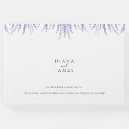 Elegante florale Wasserfarben Lavendel Wedding Gästebuch