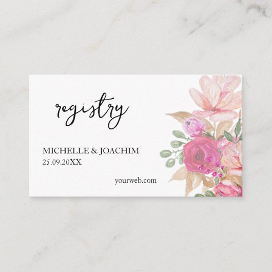 Elegante florale Watercolor Kunst-Karte Begleitkarte (Vorderseite)