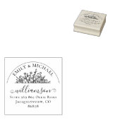 Elegante florale Whimsical Wedding Rücksendeadress Gummistempel (Stempel)