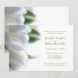 Elegante, florale White Virtual Wedding Einladung