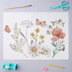 Elegante florale Wildblume Seidenpapier
