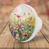 Elegante florale Wildblume Wasserfarben Botanisch Keramikknauf