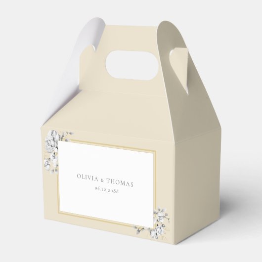 Elegante florale Zeichnend Goldrahmen Rustikale Ho Geschenkschachtel (Vorderseite)