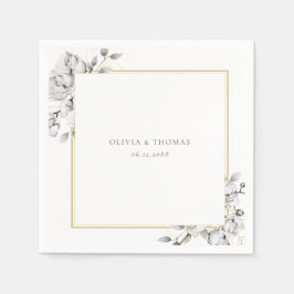 Elegante florale Zeichnend Goldrahmen Rustikale Ho Serviette