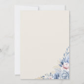 Elegante Floraleinladung in zarten Blautönen, Rosa Einladung (Rückseite)