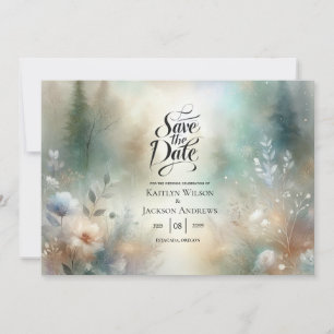 Elegante Floralien in einem Waldreich-Hochzeit Save The Date