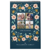 Elegante Florals Foto Collage Erinnerungen Kalender (Titelbild)