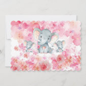 Elegante FloralWasserfarbe Niedlich Elephant Babyd Einladung (Rückseite)