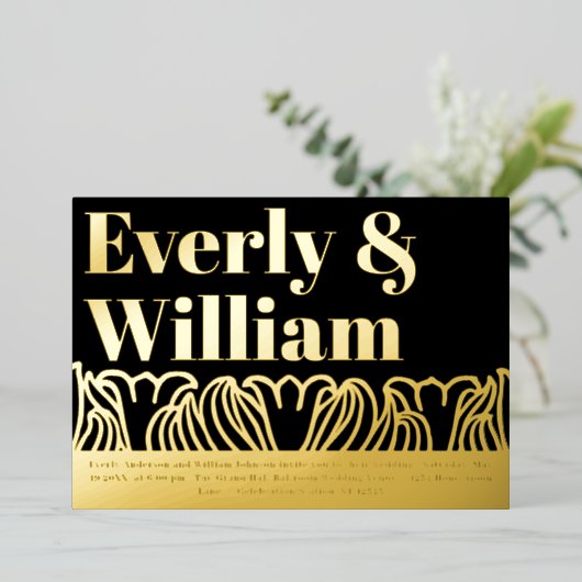 Elegante Florenz Kunst, Dichtung und Musik Folieneinladung (Stehend vorne)