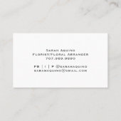 Elegante Florist Cream Sage Mit Monogramm Magnolia Visitenkarte (Rückseite)