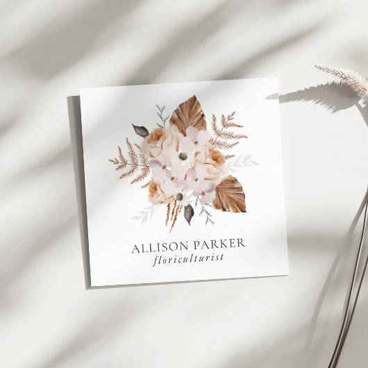 Elegante Florist Floriculturist Business Card Quadratische Visitenkarte