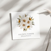 Elegante Florist Floriculturist Business Card Quadratische Visitenkarte