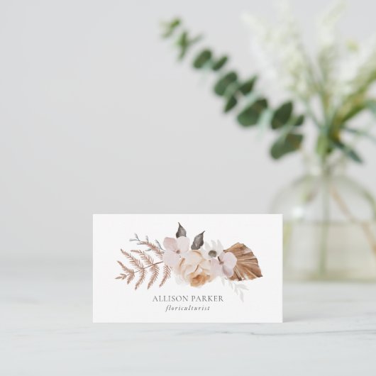 Elegante Florist Floriculturist Business Card Visitenkarte (Stehend Vorderseite)