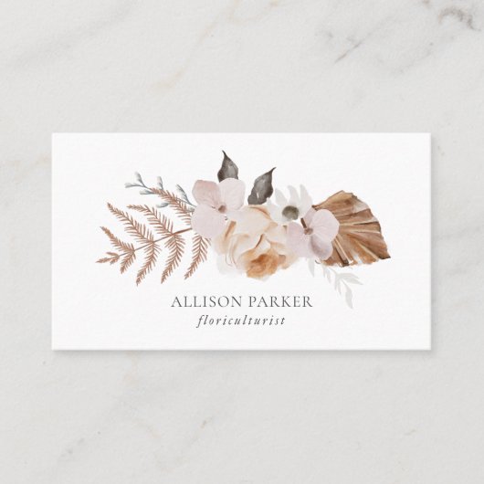 Elegante Florist Floriculturist Business Card Visitenkarte (Vorderseite)