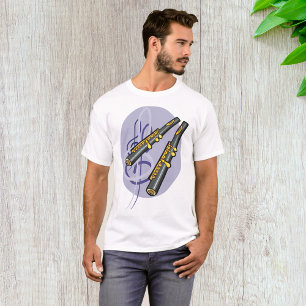 Elegante Flöten-Duet-Musik Musikinstrument T-Shirt