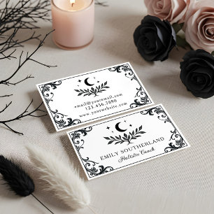 Elegante Flourish Gothic Nature Holistische Coachs Visitenkarte