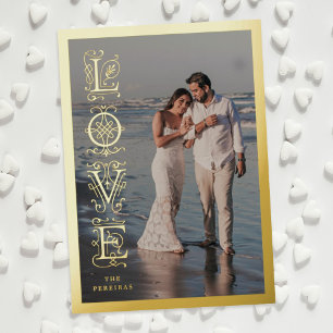 Elegante Flourish-Liebe-Folien-Valentinstagskarte Folien Feiertagskarte