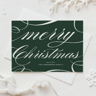 Elegante Flourish Schrift Grüne Frohe Weihnachten