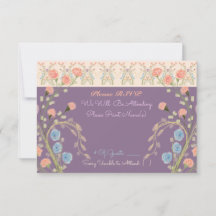Elegante, flower Guest Invitation Response