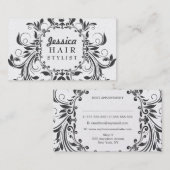 Elegante Flower Hair Stylist Ernennungskarten Terminkarte (Vorne/Hinten)