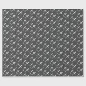 Elegante Flugzeuge fliegen in Dark Gray Geschenkpapier (Flach)