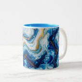 Elegante Fluid Art Decorative Kaffeebeuge Abstrakt Zweifarbige Tasse (VorderseiteRechts)