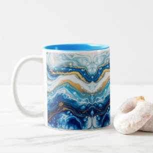 Elegante Fluid Art Decorative Kaffeebeuge Abstrakt Zweifarbige Tasse