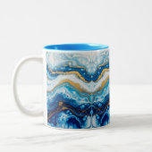 Elegante Fluid Art Decorative Kaffeebeuge Abstrakt Zweifarbige Tasse (Links)