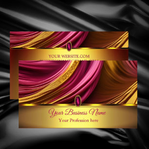Elegante flüssiges Gold Pink Jewel Abstract Visitenkarte