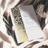 Elegante Foil Beige Elfenbeinhochzeit Folieneinladung