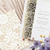 Elegante Foil Beige Elfenbeinhochzeit Folieneinladung