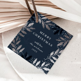 Elegante Foil Branches Frohe Weihnachtsfeiertage Geschenkanhänger