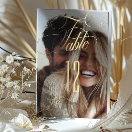 Elegante Foil Calligraphy Wedding Tischnummer