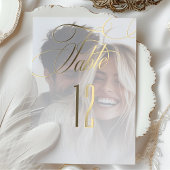 Elegante Foil Calligraphy Wedding Tischnummer