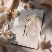 Elegante Foil Calligraphy Wedding Tischnummer