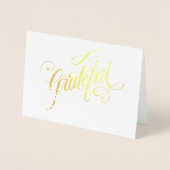 Elegante Foil Dankbares Script für Erntedank Folienkarte (Vorderseite)