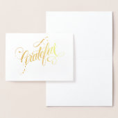 Elegante Foil Dankbares Script für Erntedank Folienkarte (Anzeige)