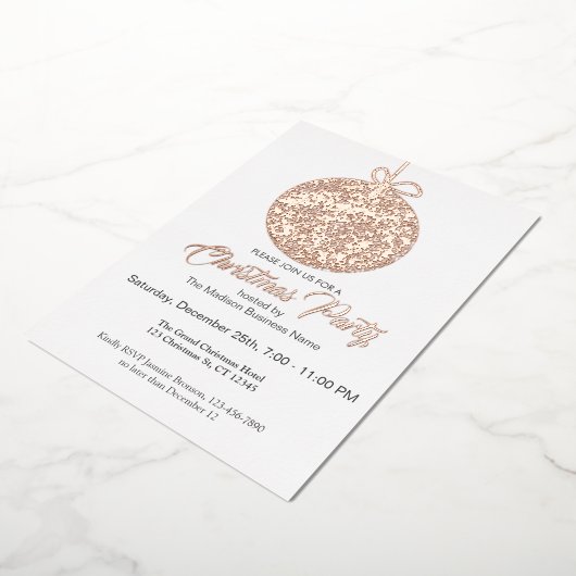 Elegante Foil Ornament Weihnachten Party Einladung (Gedreht)